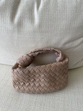 Woven Top-Handle Women’s Bag in Taupe